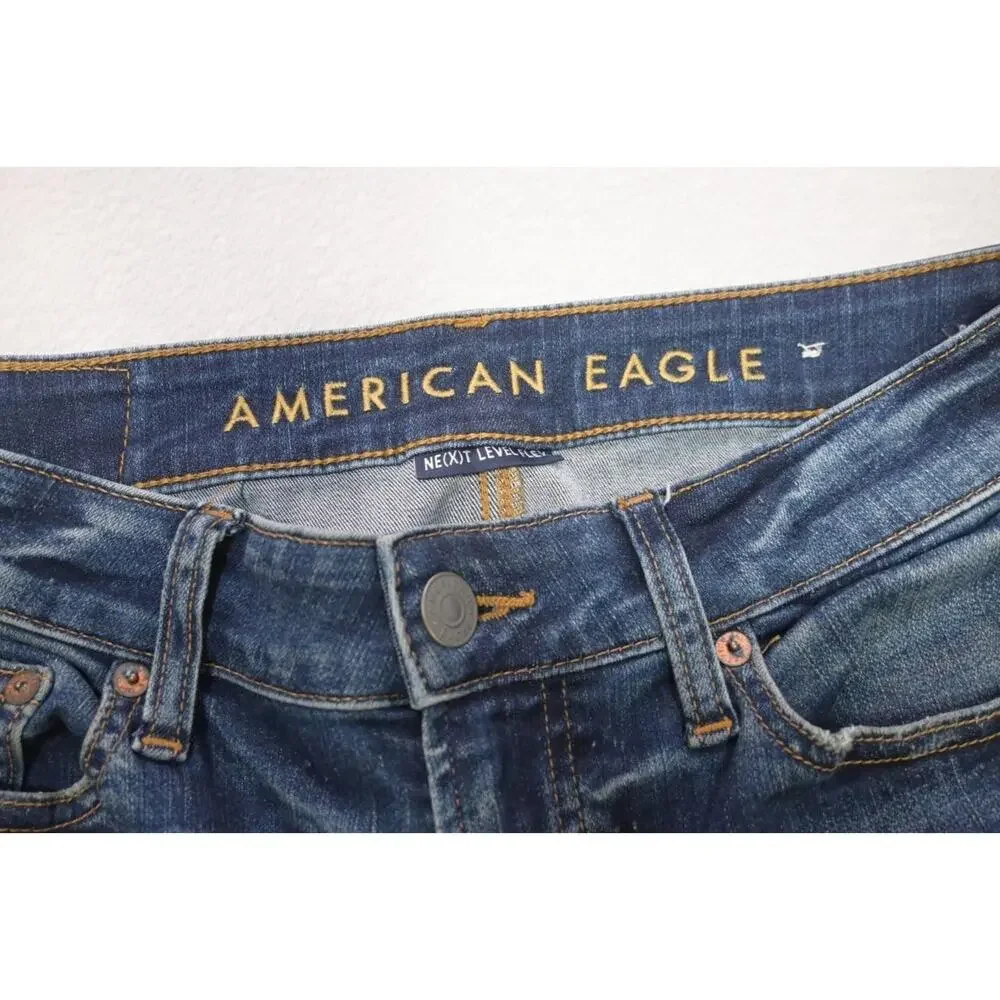 American‎ Eagle Skinny Next Level AirFlex Stretch Blue Denim Jeans Mens 30 x 32